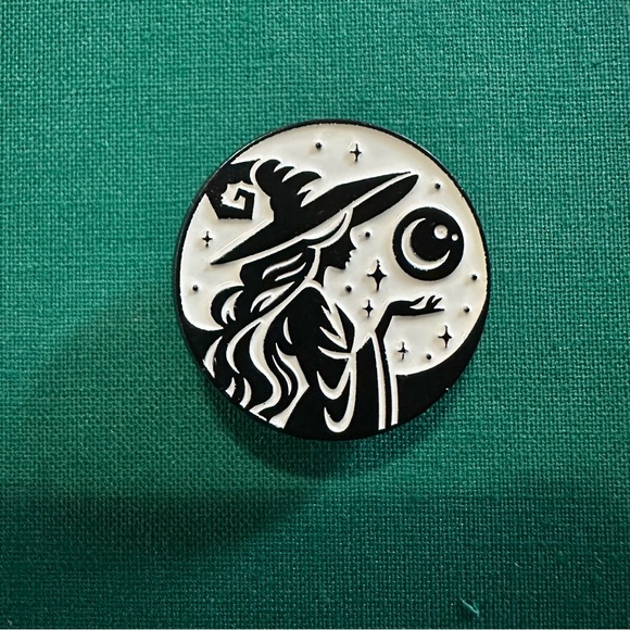 Witch and Moon Enamel Pin - Picture 2 of 3